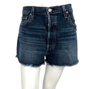 Levi's 501 Women's Cut Off Button Fly Distressed Denim Shorts Jean Size W33‎